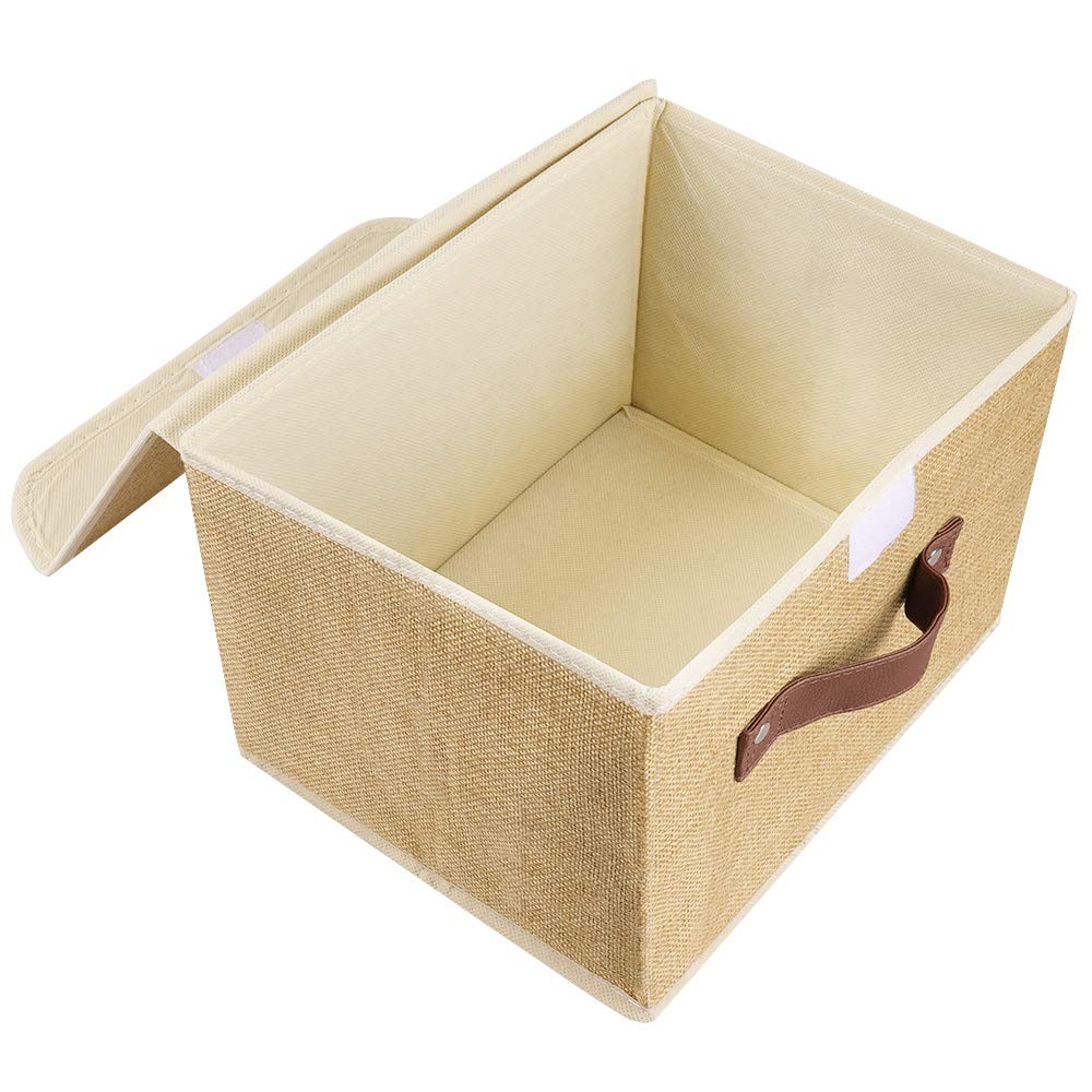 Storage Bins Boxes with Lids 2 Pack Decorative Storage Boxes Collapsible Fabr...