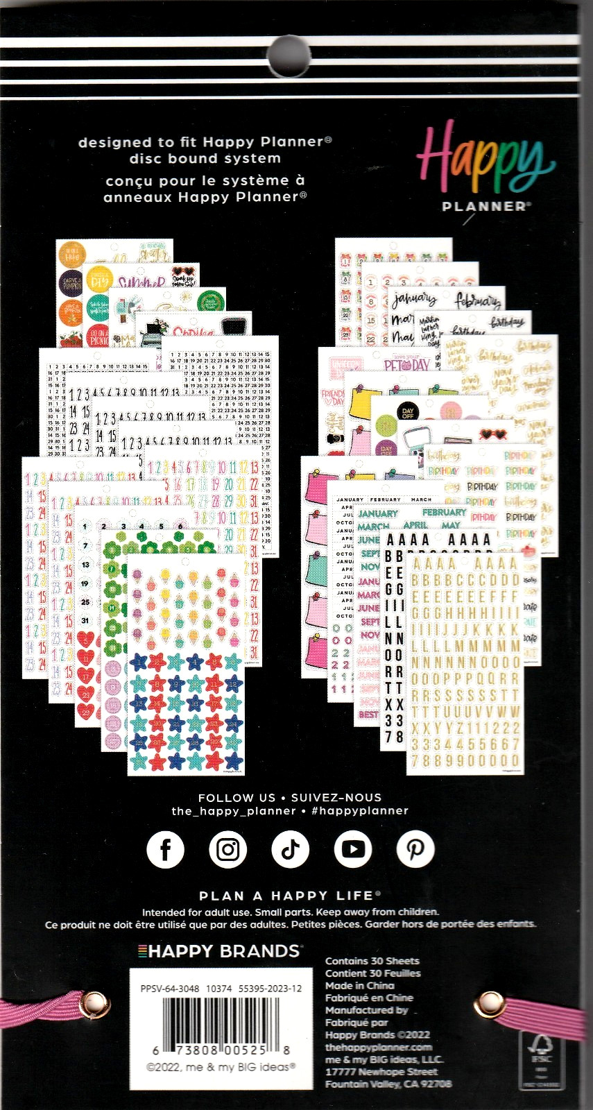 Happy Planner DATES & HOLIDAYS Sticker Book - 30 Pages - 2688 Pieces -NEW