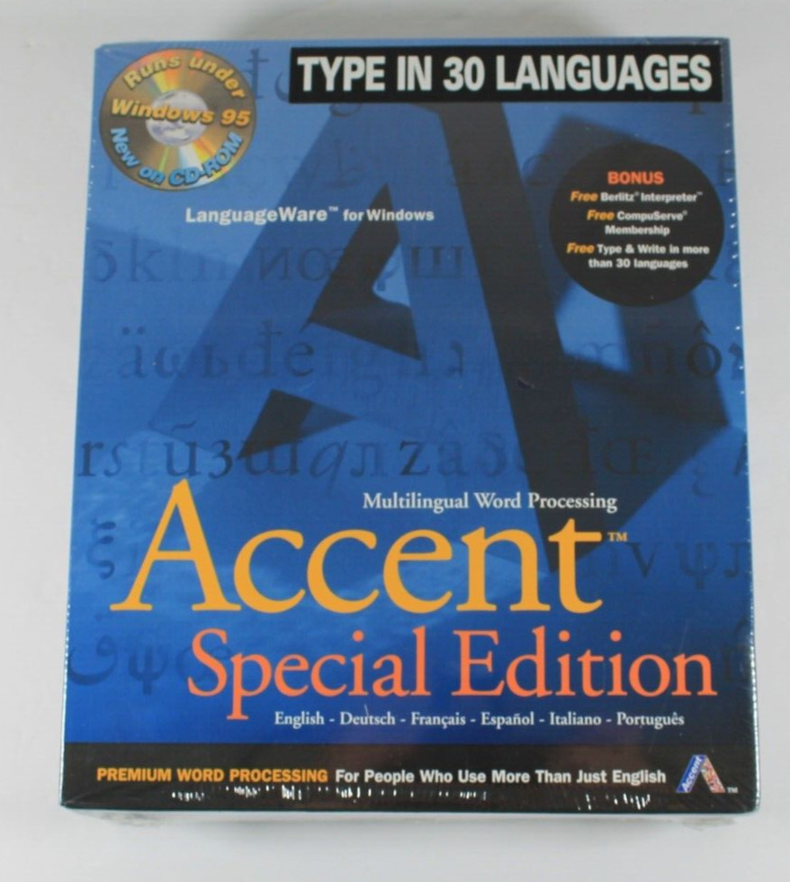 Vtg Software - Accent Special Edition - Word Processing for Windows 3.1 SEALED
