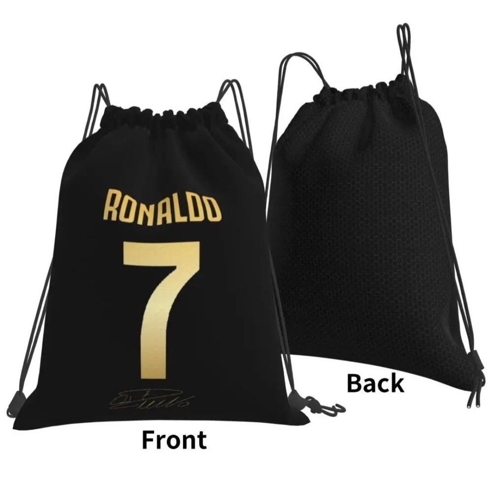 Black Drawstring Backpack, Cristiano Ronald 7