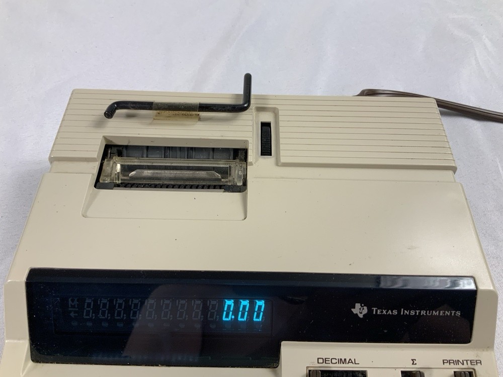 Texas Instruments TI-5142 Calculator Adding Machine + Box Tested Works Needs Ink