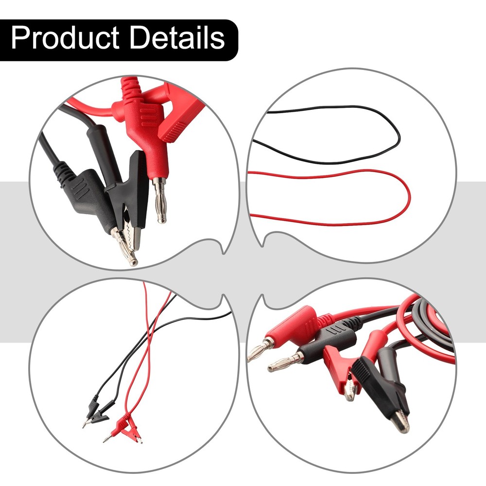 Test Equipment Cable 1M Cable 2PCS Clip Maintenance Power Supply