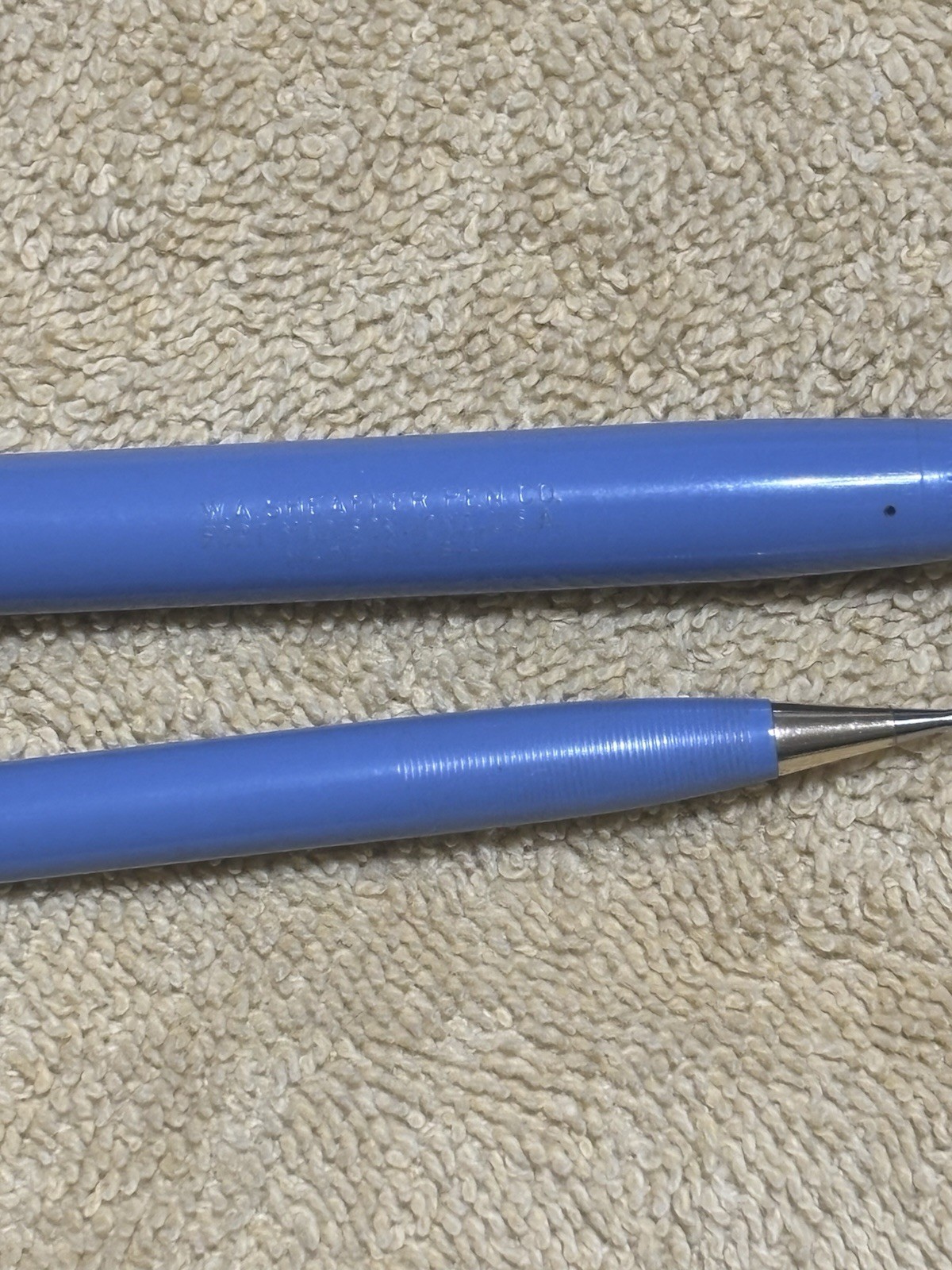 Sheaffer Vintage Snorkel Fountain Pen Mechanical Pencil Periwinkle 14k Nib