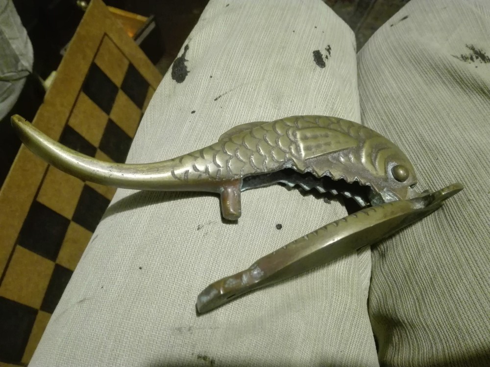RARE - Antique Front Door Knocker BRASS FISH