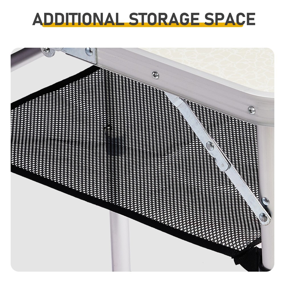 Outdoor Folding Camping Table, 2ft Portable Pinic Table with 3 Adjustable Height