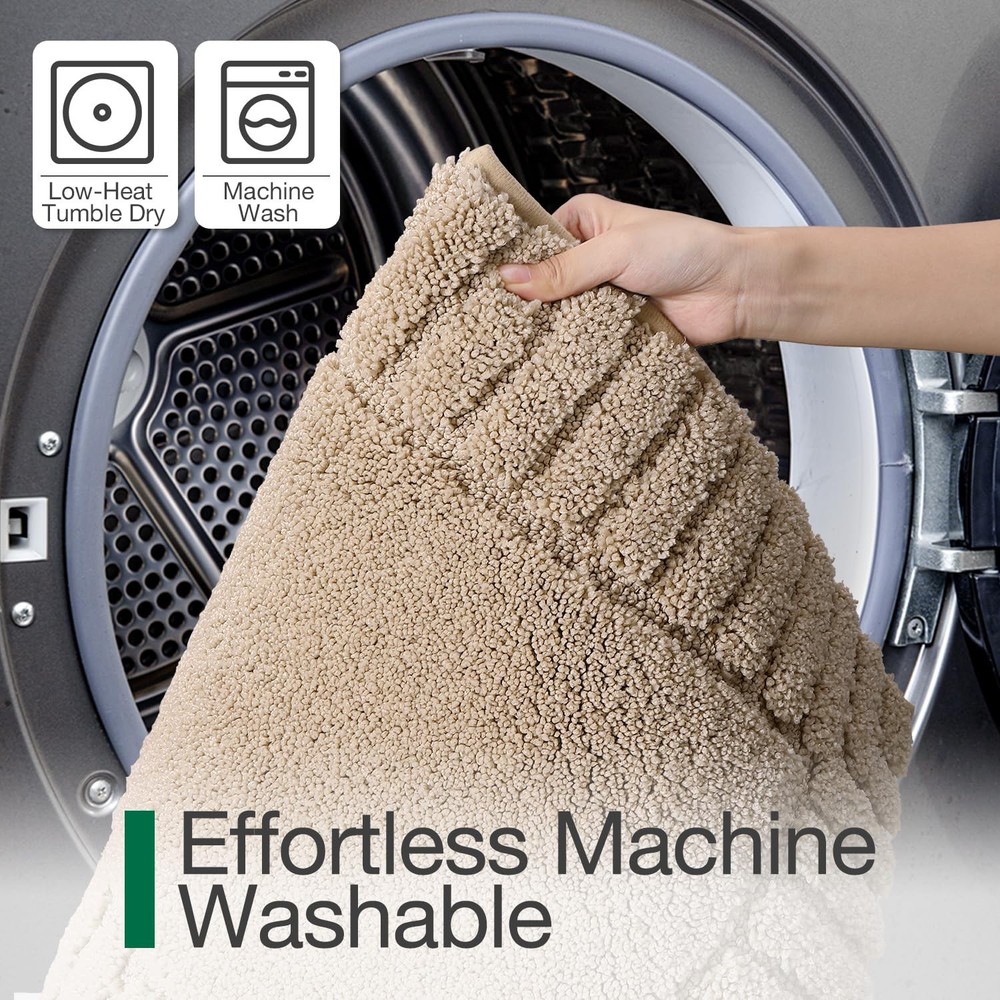 Bathroom Rugs Non Slip with Rubber Backing, Extra Soft Plush Microfiber Bath ...