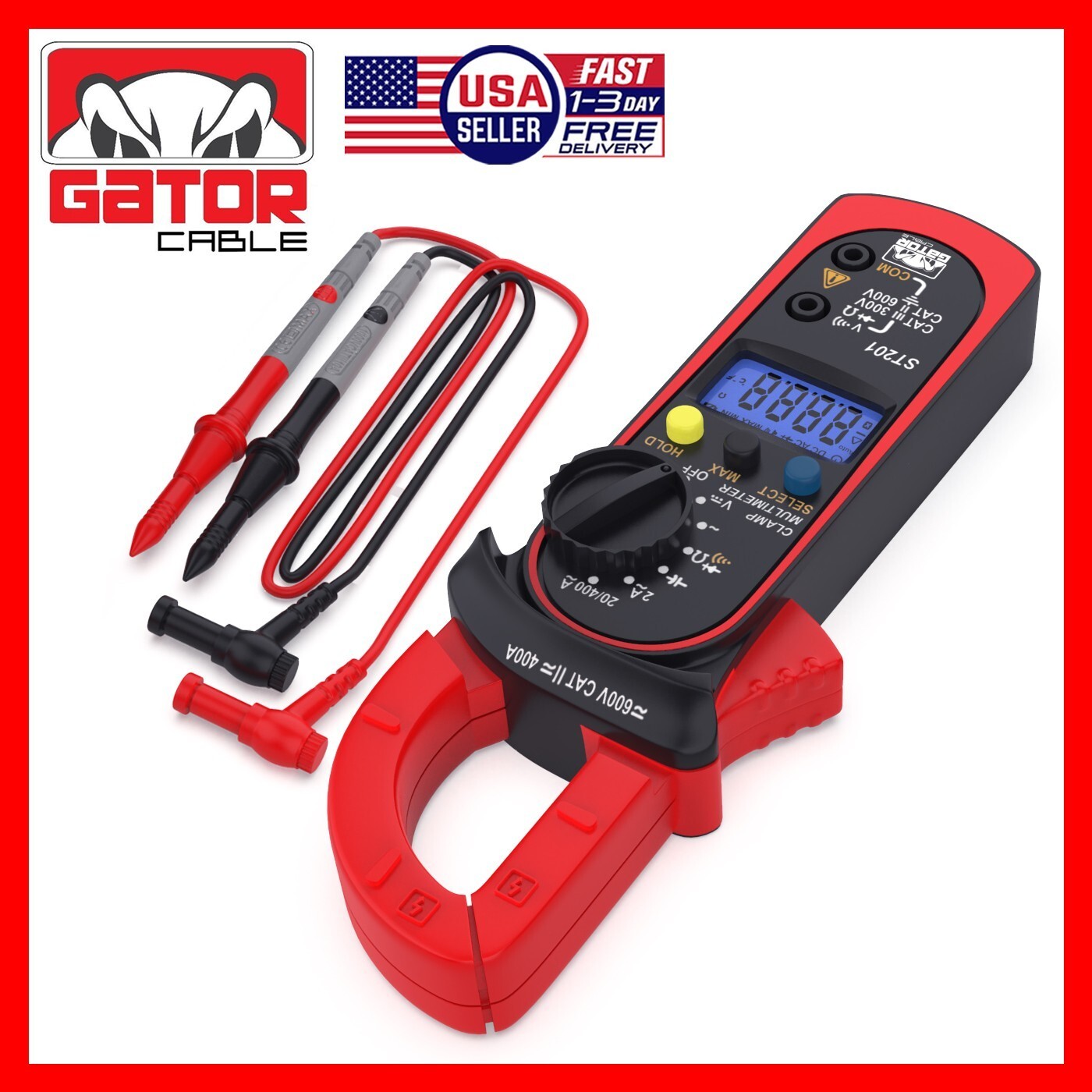 Digital Multimeter Amp Clamp AC DC Voltmeter Ammeter Ohmmeter Volt Tester Meter