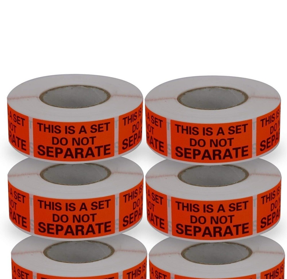 This Is A Set Do Not Separate Stickers 6 Rolls Fluorescent Red Packing Labels