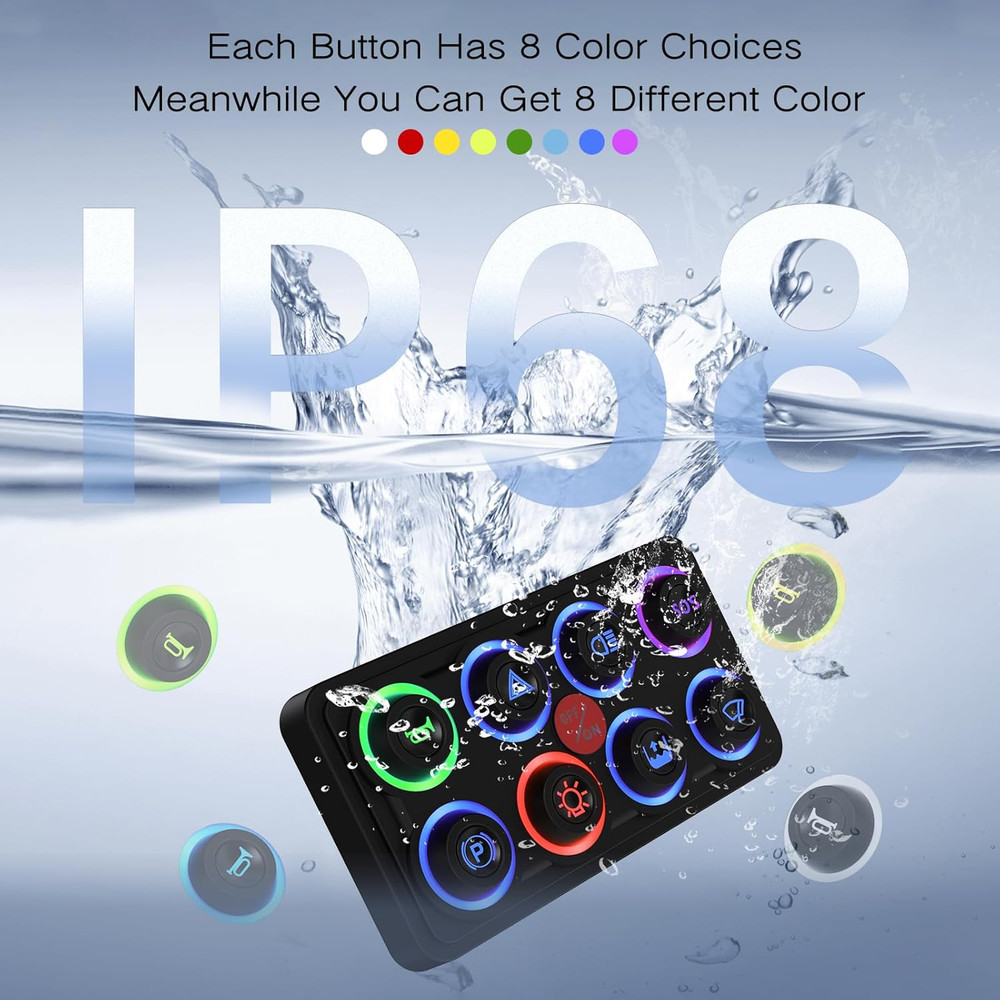 Switch Panel Upgraded Multicolored Toggle Momentary Pulse Switch Panel,Electroni