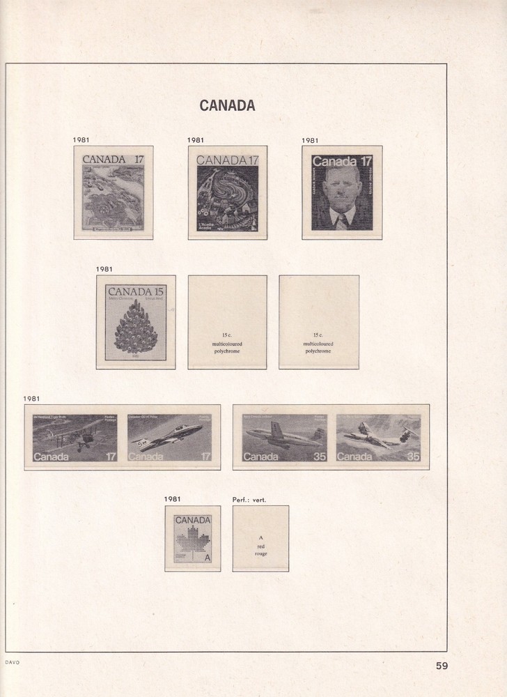CANADA DAVO II HINGELESS ALBUM & SLIPCASE 1981-1999 111 +7 PAGES (LIST BELOW)