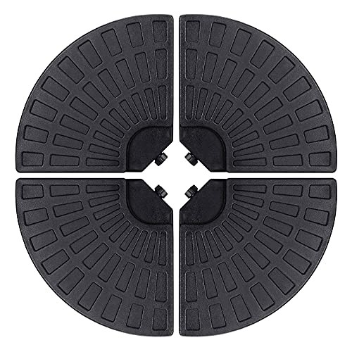 18.9" 4Pcs 13L Fan Shaped Water or Sand Filled Umbrella Base/Fan Style Black
