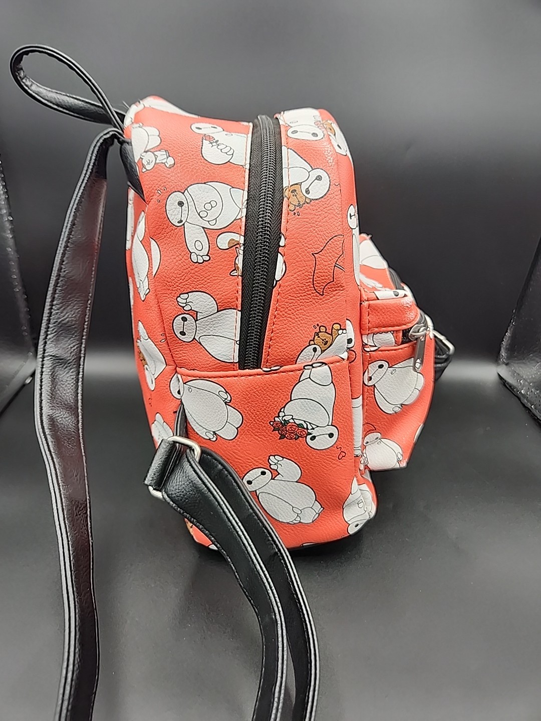 Loungefly Big Hero 6 Baymax All Over Mini Backpack Disney Red Some Wear See Pics