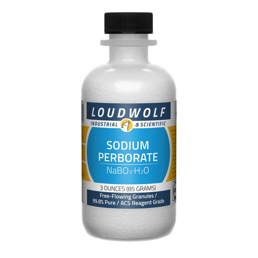 Sodium Perborate, 3oz, ACS Reagent Grade, Sturdy Bottle, SHIPS SAME DAY
