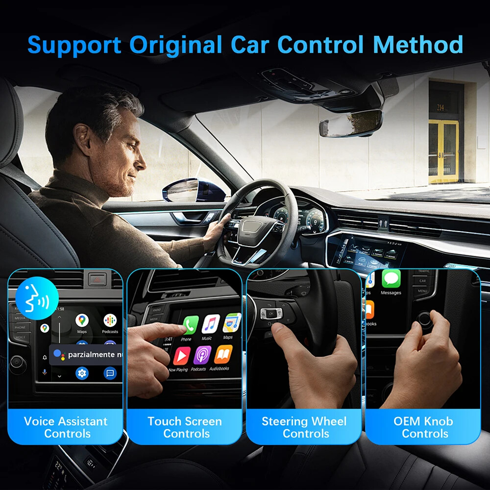 Smart Car Mini Ai Box Wireless CarPlay Android Auto Adapter Dongle Plug And Play