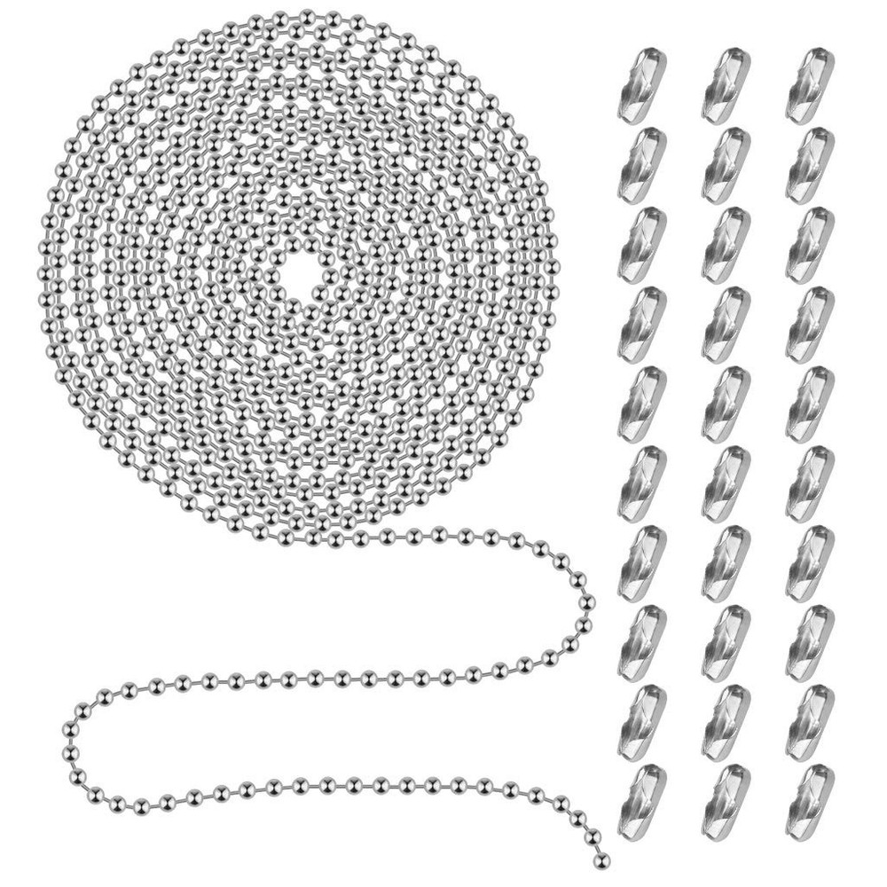 Beaded Pull Chain Extension with Connector, 20 Feet Beaded Roller Chain with ...