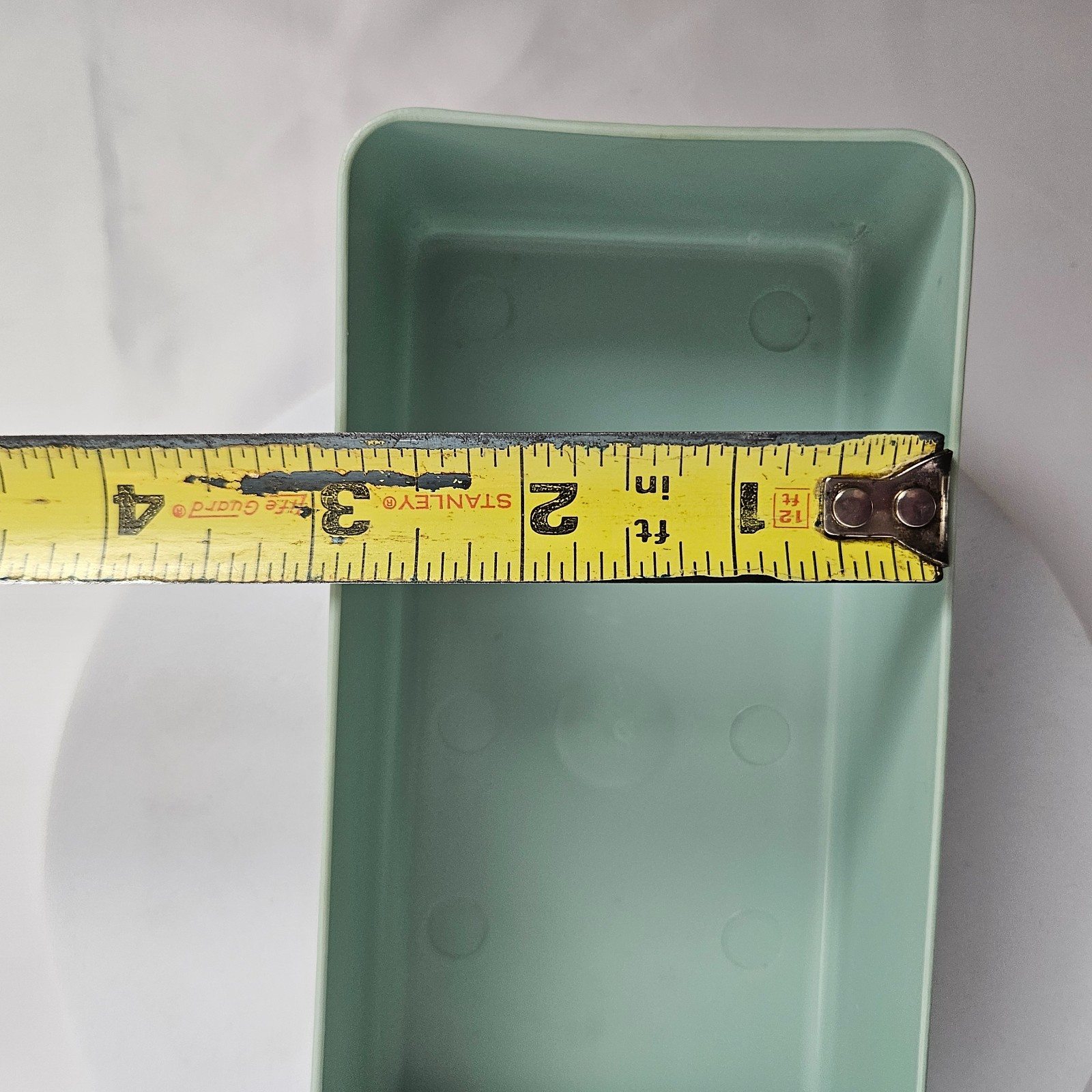 Vtg Sewing Box Vintage Mint Green Plastic Storage Case Mid Century Craft Retro