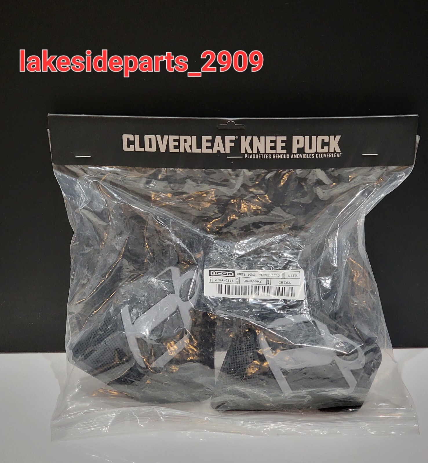 RIDE ICON CLOVERLEAF REPLACEMENT KNEE SLIDER PUCKS BLACK / GRAY 2704-0346