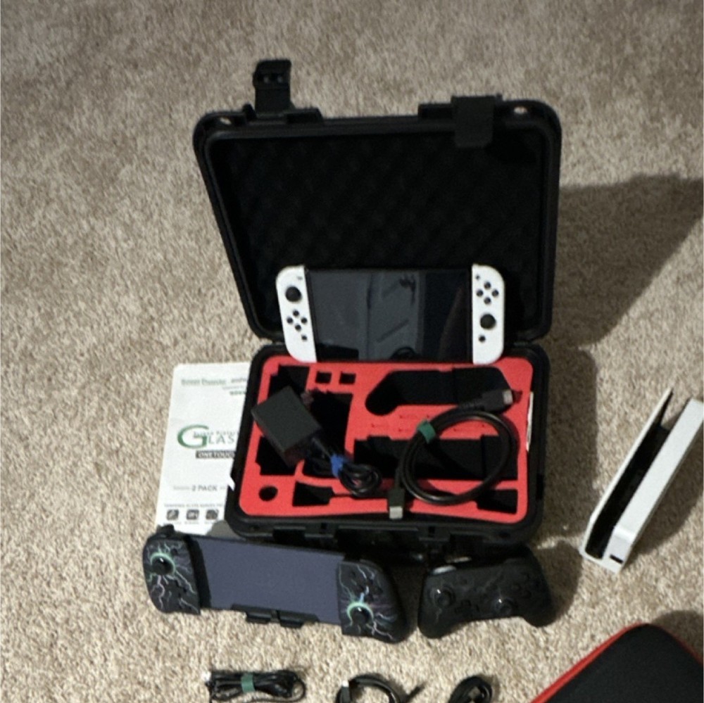 Nintendo Switch OLED Console Bundle with Controllers and Carrying Case