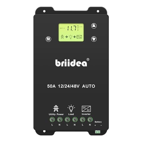 Automatic Transfer Switch, 50A 5500 Watt ATS Dual Power Controller for Black