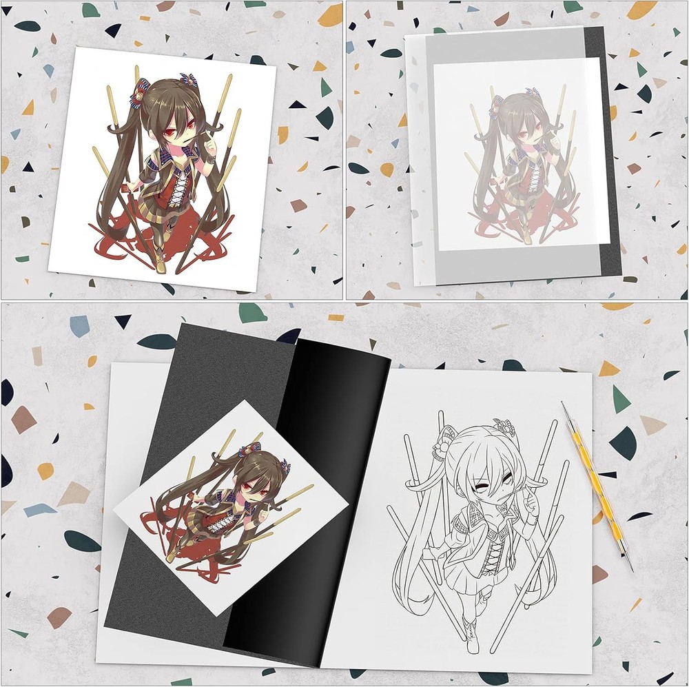 200 Sheets Carbon Paper Black Graphite Transfer Tracing and