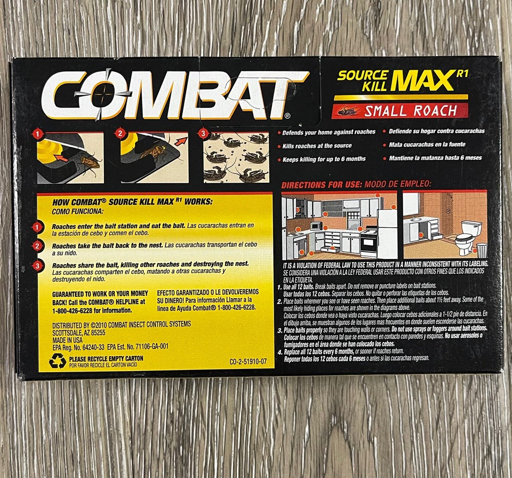 Combat Source Kill MAX Small Roach 12 PCS Kills Small Roaches