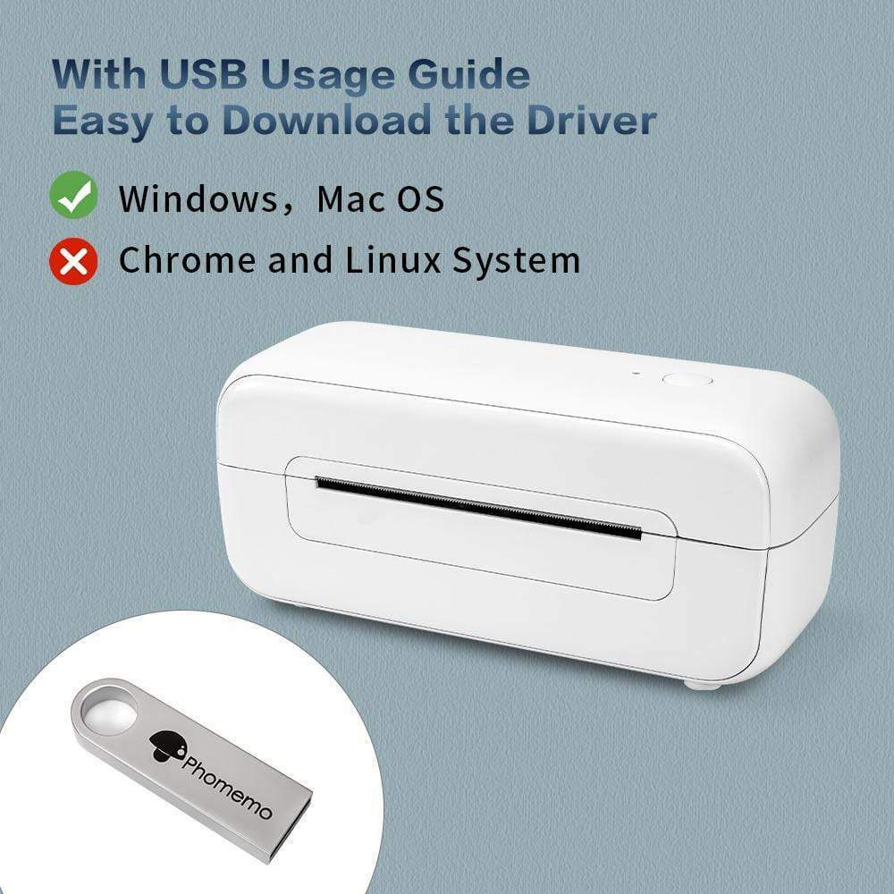 Phomemo Direct Thermal Portable Label Printer Wireless Inkless US, White PM-246S