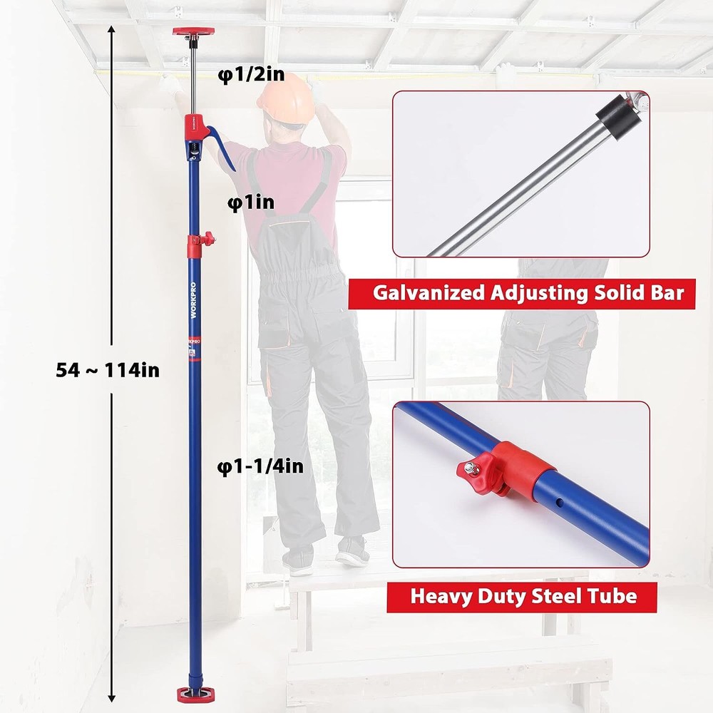 WORKPRO Cabinet Jack Support Pole 154lbs Capacity Steel Telescopic Quick Support