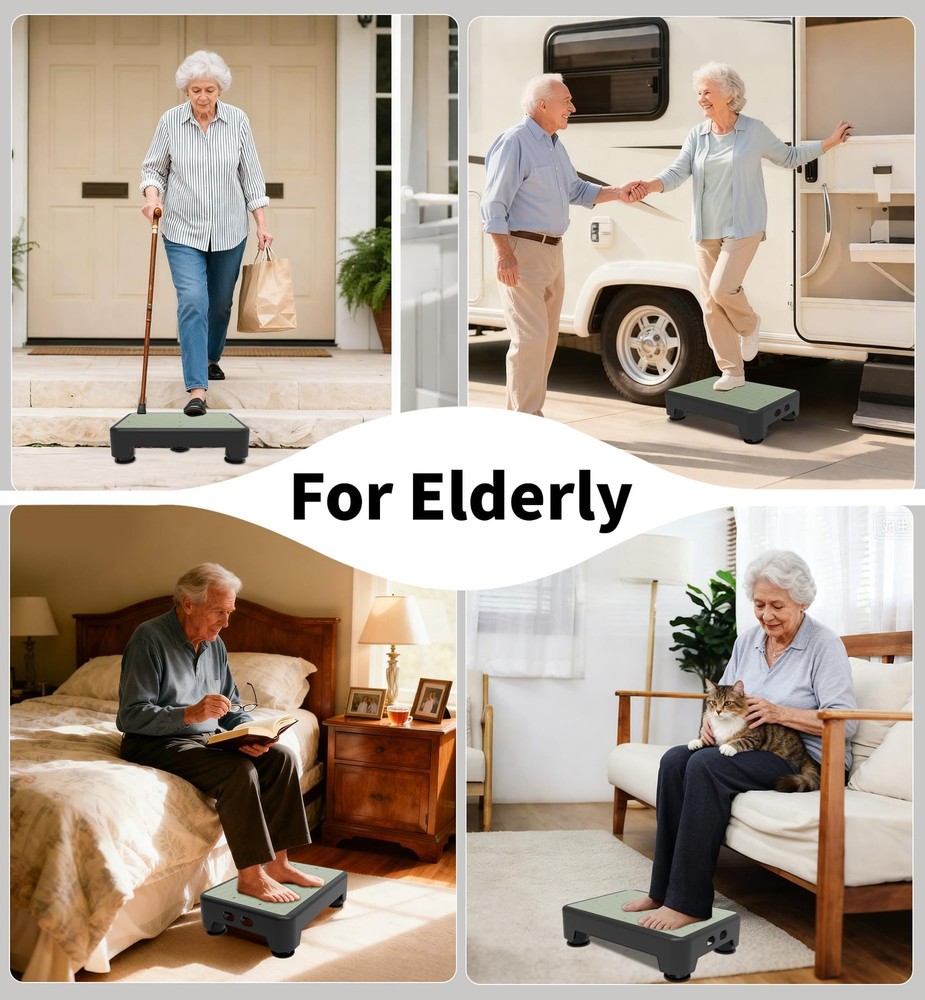 5-Level Adjustable Step Stool, Noctilucent Bedside Step, 700 LBS Capacity Saf...