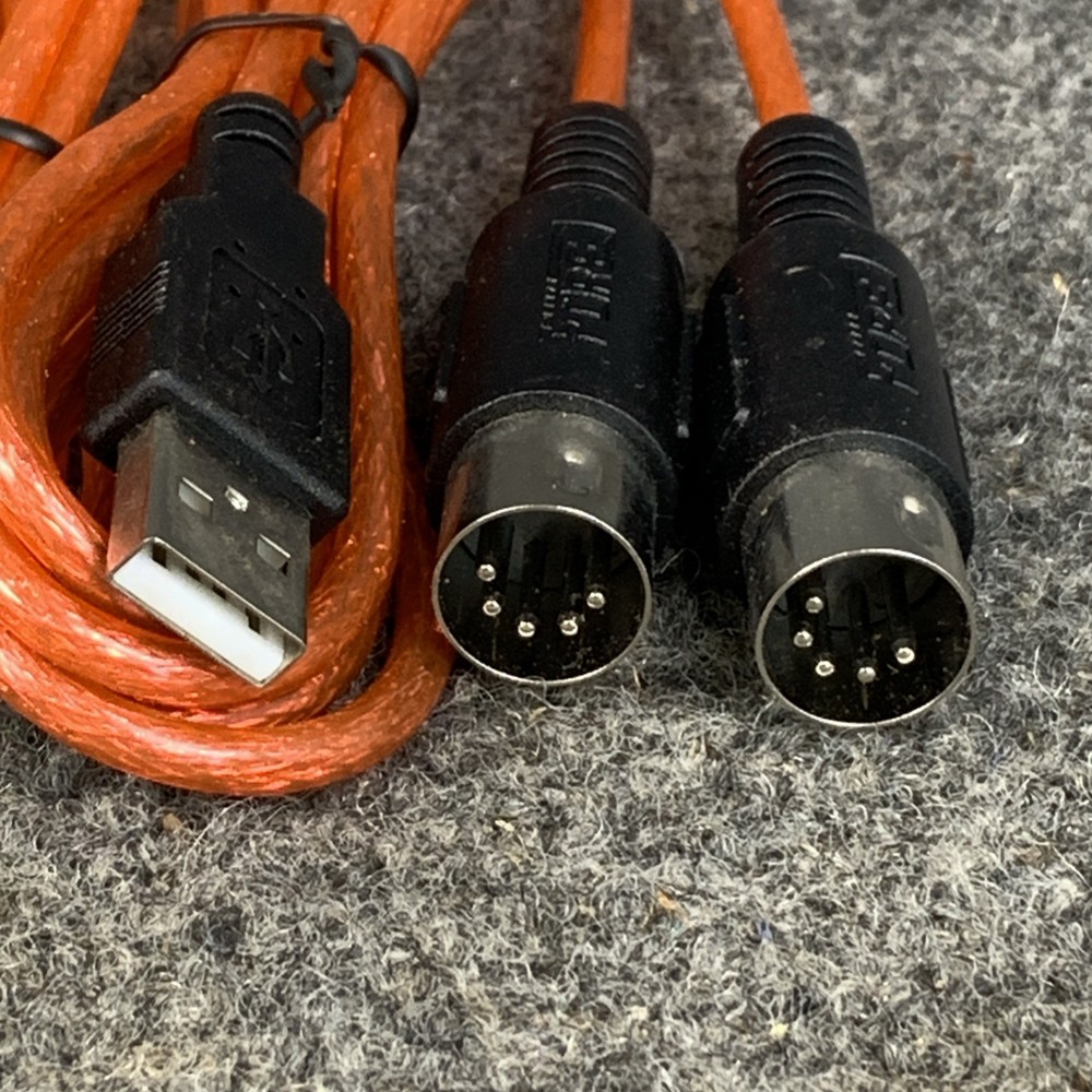 MIDI to USB Interface Cable Adapter for Keyboard/Synthesizer, Windows/Mac, 6.5Ft