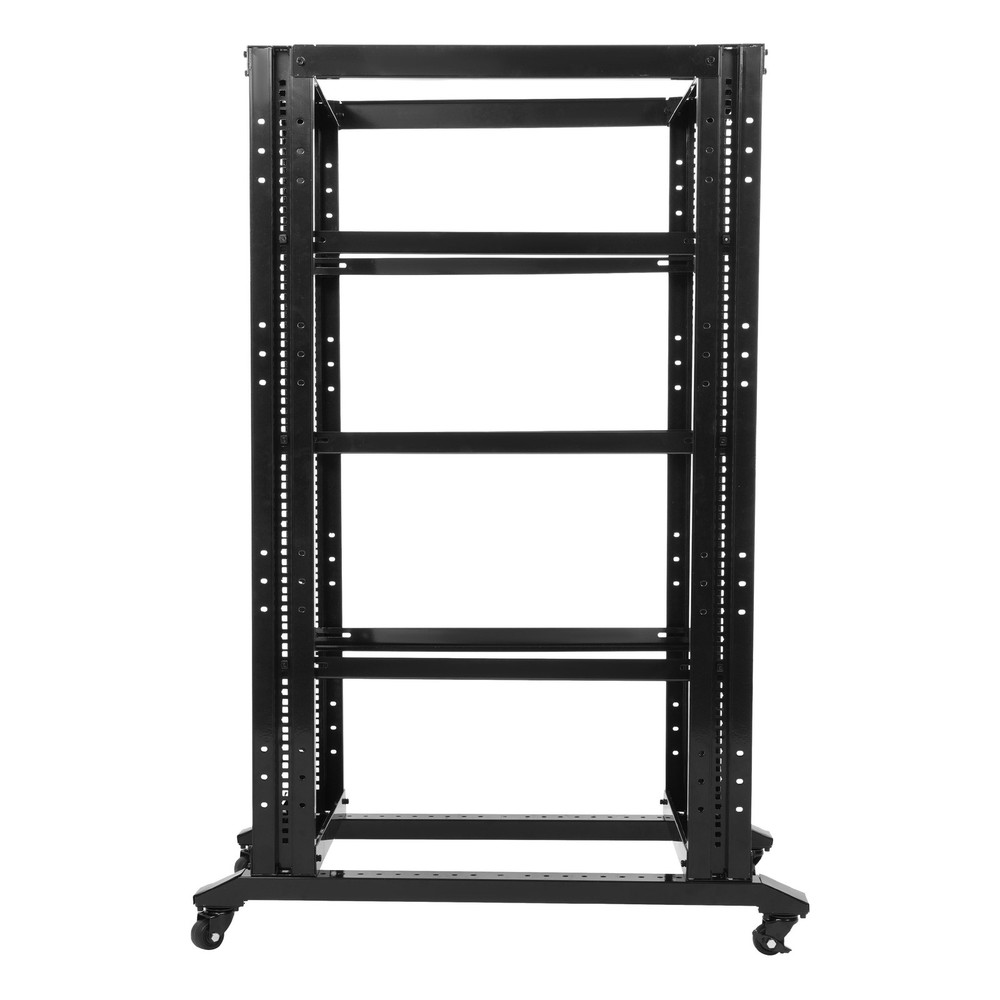 27U 4 Post Open Frame Server Rack Network 22" Adjustable Depth W/ Casters