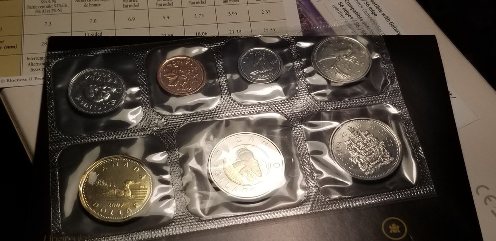 2007 Mint Proof Like Set Canada Coins Set.