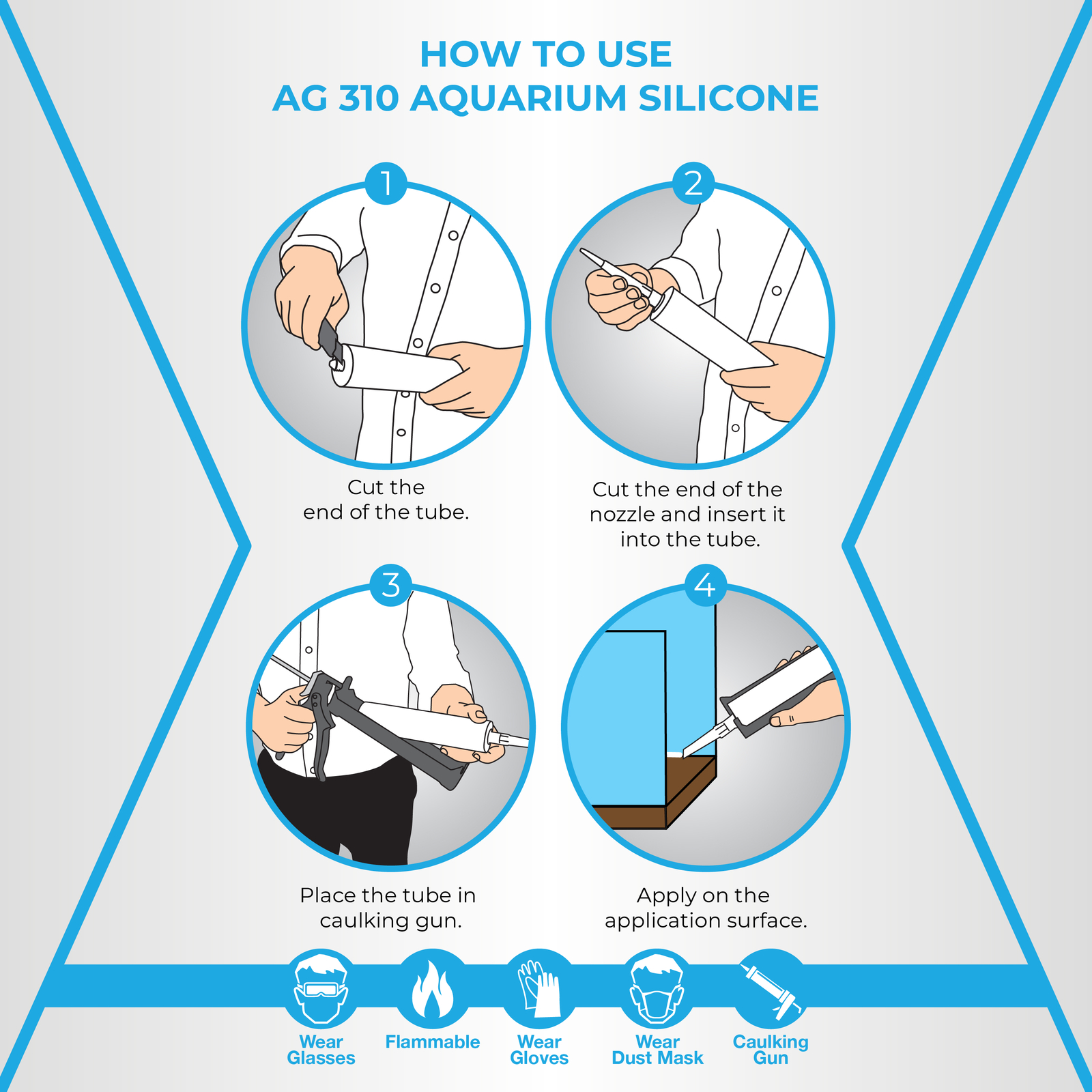 Aquarium Silicone Sealant Clear (10.5 fl oz), 100% Non-Toxic for fish 4 pk