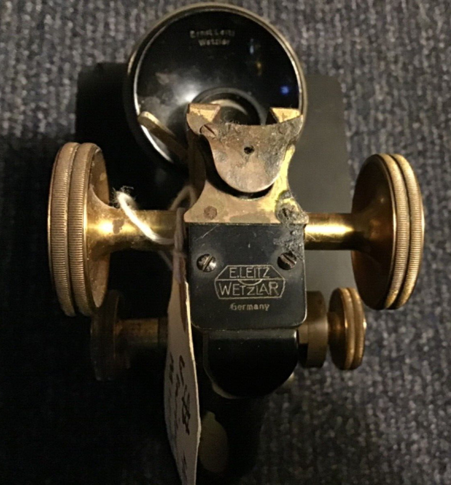 Ernst E.Leitz Wetzlar microscope Vintage Original Brass Knobs ASIS Parts Salvage