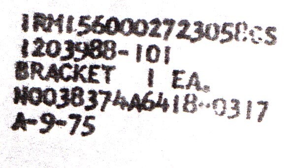 LOCKHEED MARTIN BRACKET FAN 1203988-101 5340-00-272-3058