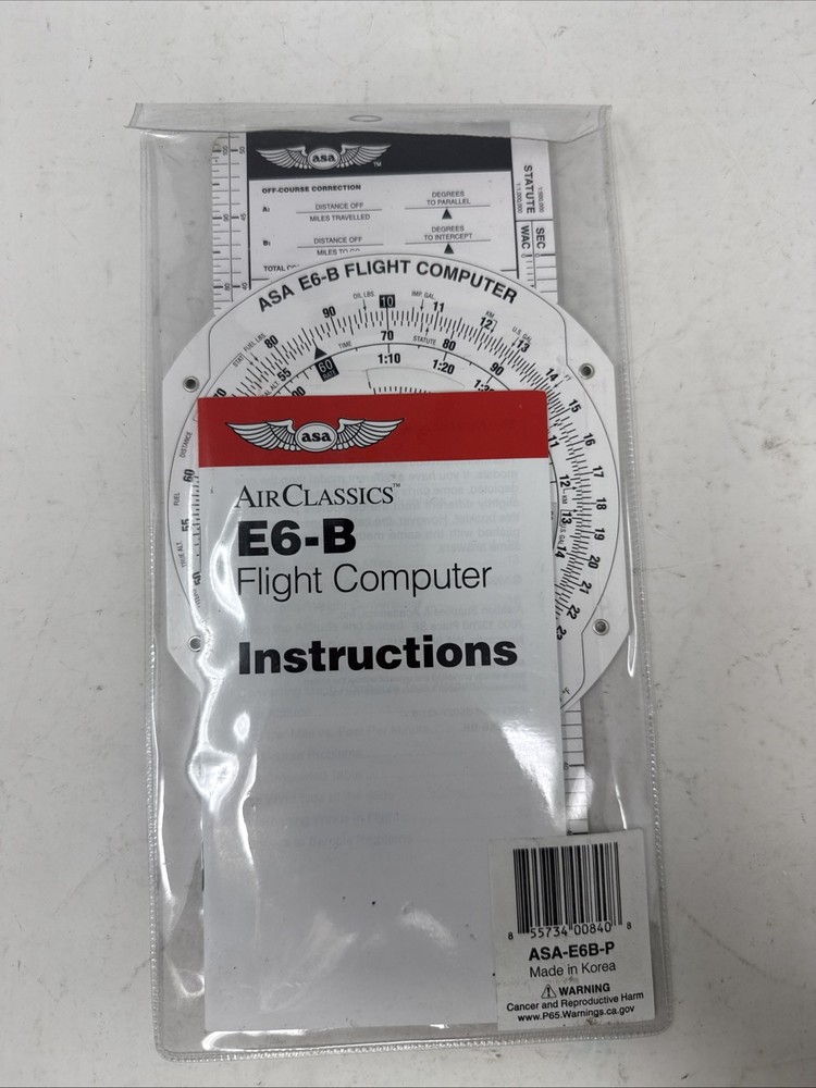 ASA-E6B-P Paper Flight Computer W/Instructions