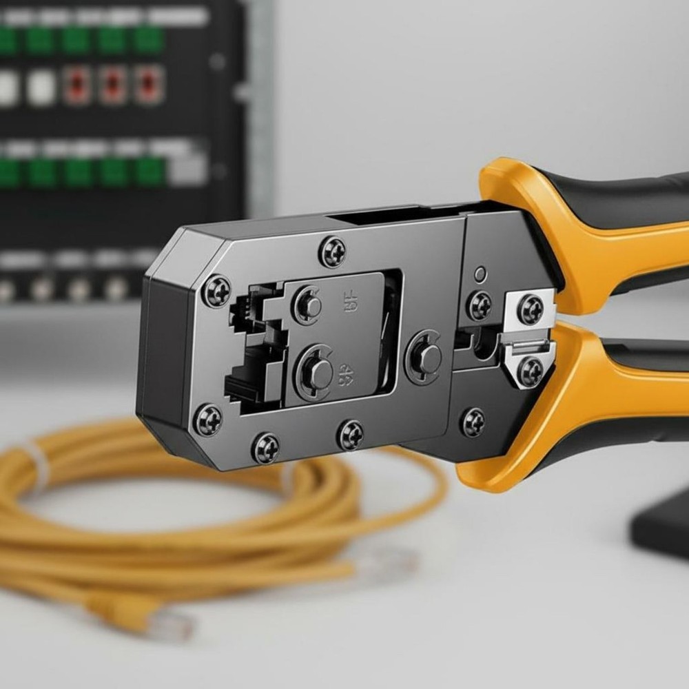 RJ45 Crimping Tool Ergonomic Handle Network Cable Safety Lock
