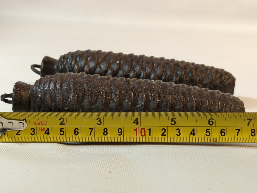 2 Cuckoo Clock Pine Cone Weights 2lb 10oz Each 7 x 2"