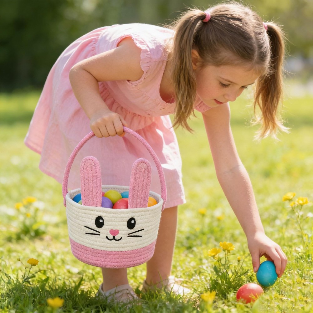 Easter Baskets for Kids, Easter Basket, Easter Bunny Baskets with Handle for ...