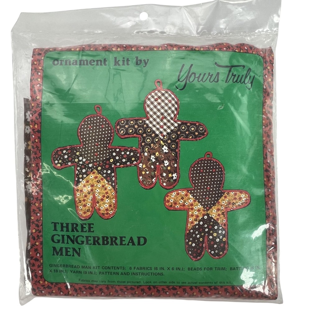 Yours Truly Three Gingerbread Men Ornament Kit OK09 Beads Pattern Christmas