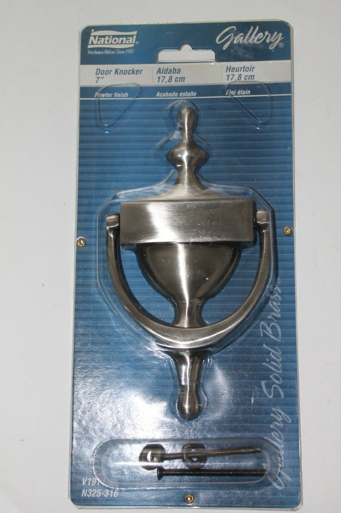 National Solid Brass Pewter Finish 7' door Knocker