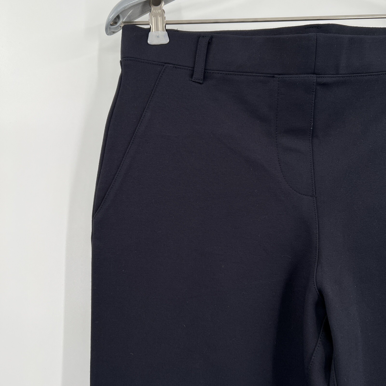 Quince Women's Black Ultra-Stretch Ponte Pants Straight Leg M Regular 30" Career