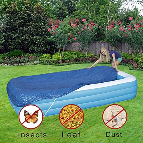 Rectangular Pool Cover, Fits 120 in x 72 in Inflatable Rectangle Swimming Blue