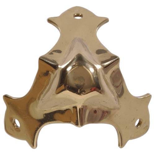 Hillman Solid Brass Decorative Corner Brace Bright Brass (7/8") 4 Pack