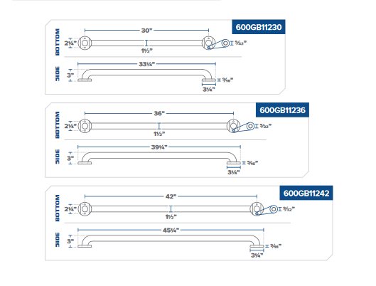 COMMERCIAL Grab Bar Stainless Steel Bath Bathroom Safety Handicap Hand Wall Rail