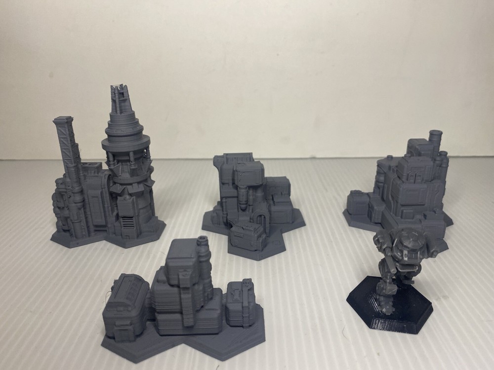 Mining Settlement x4 buildings, Tabletop Terrain Battletech (6mm)