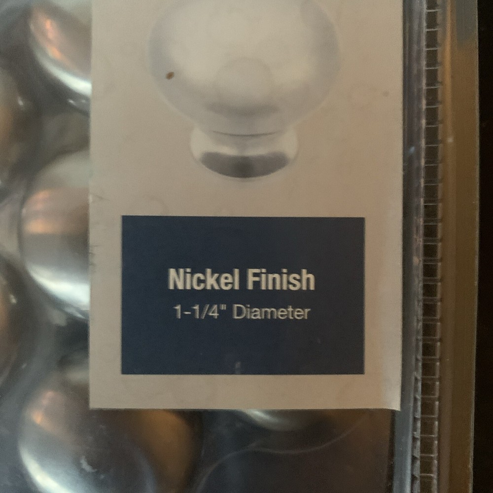 Designer’s Image Nickel Finish 10 Pack Cabinet Knobs 1-1/4” Diameter Sealed