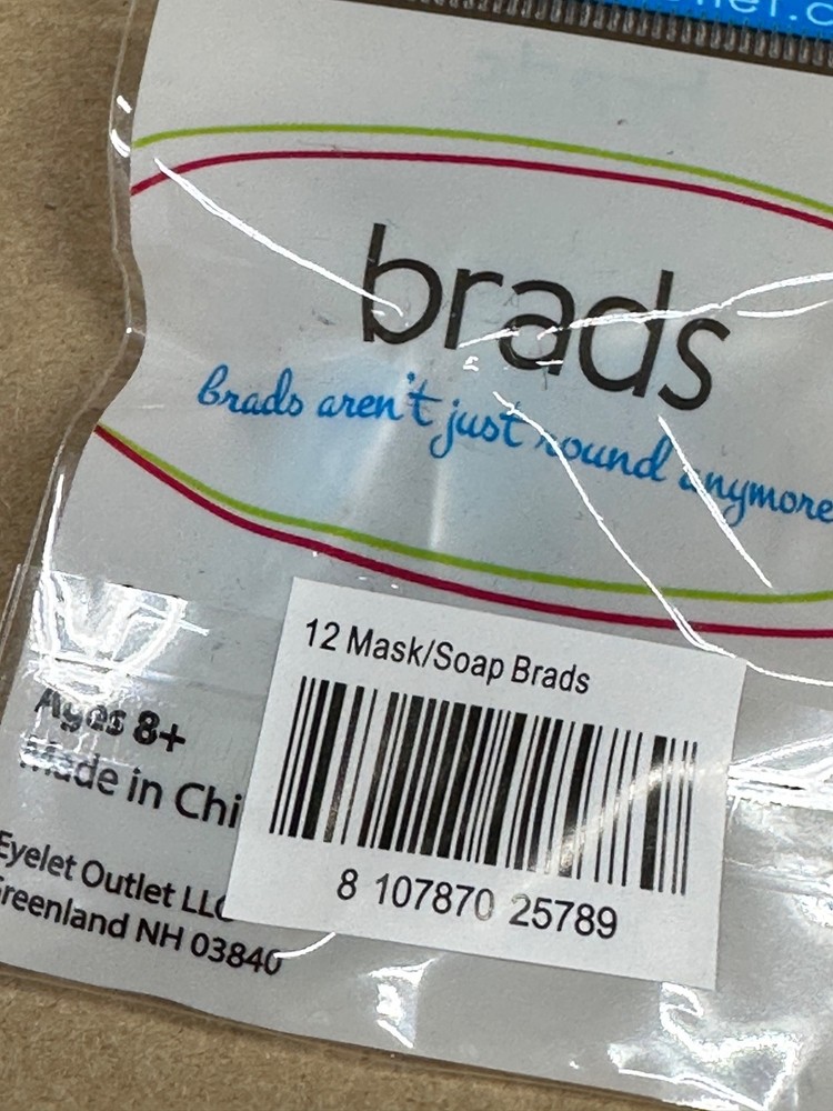 Mask & Soap Eyelet Outlet brad package