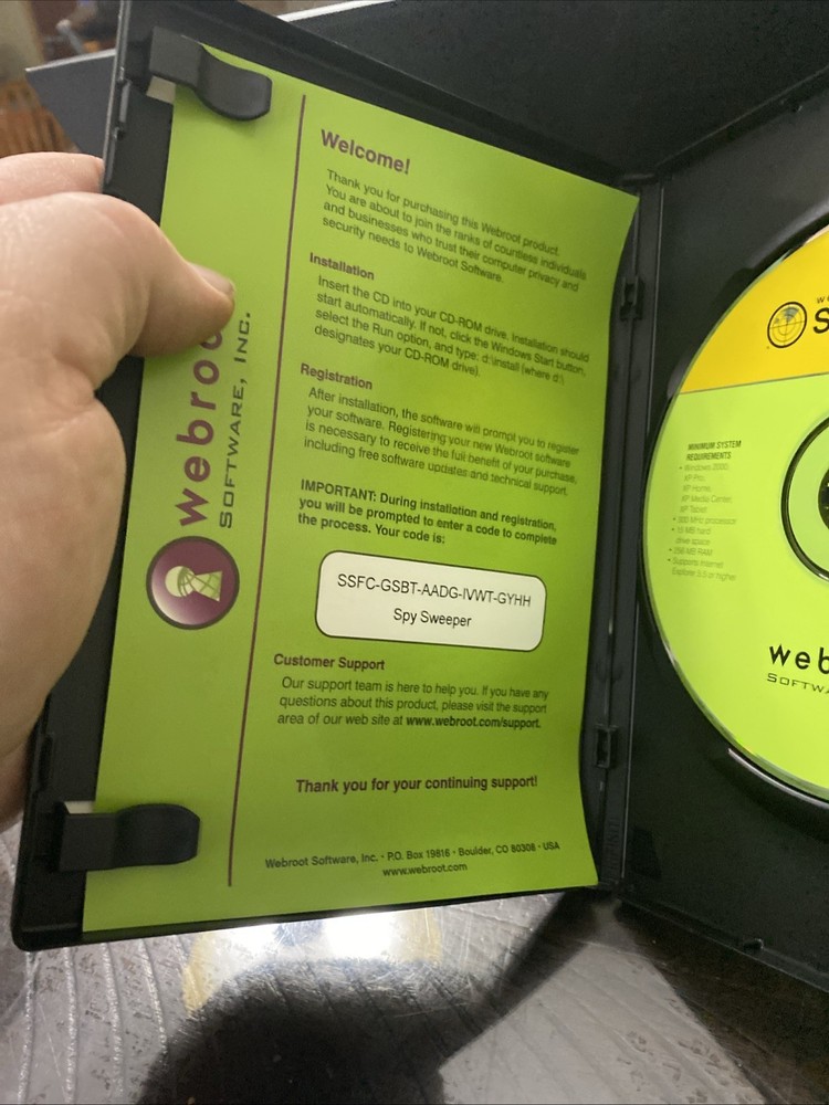 Webroot Spy Sweeper 2004 PC Software CD-ROM Windows 98/2000/XP --