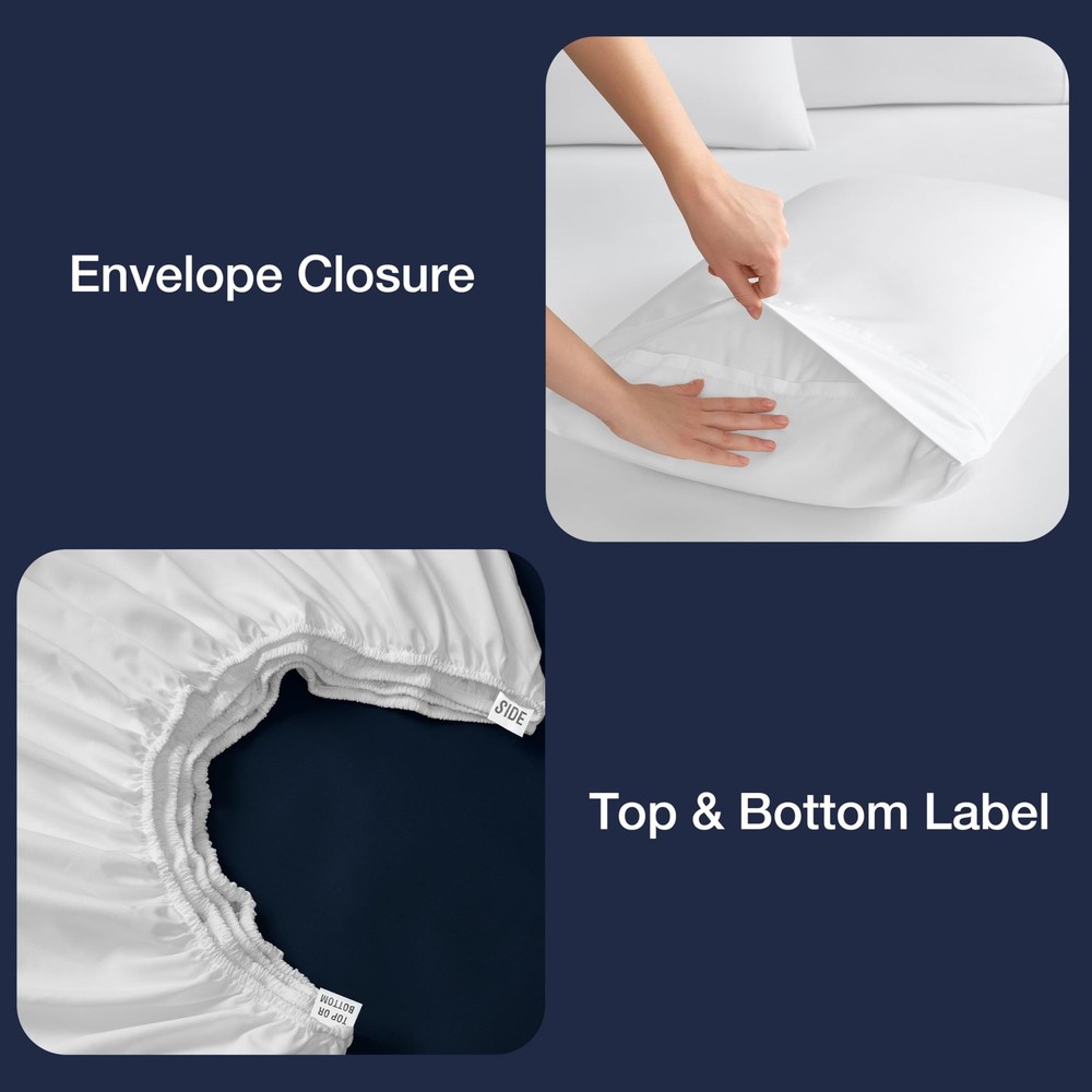 King Sheets Set 6 Piece Cooling Bed Sheets with 4 Envelope Pillowca... Fast Ship