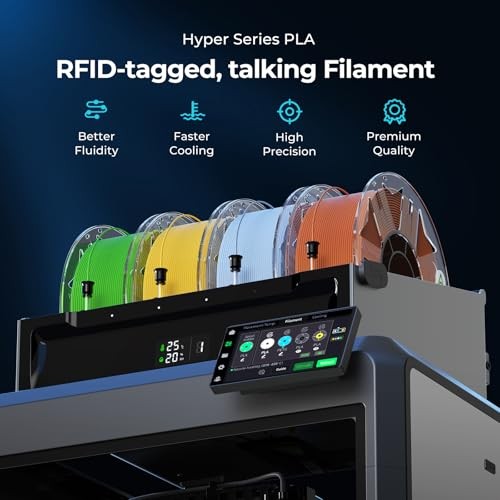 3D Printer RFID Filament Bundle, Hyper PLA Filament Red+orange+skin+brown